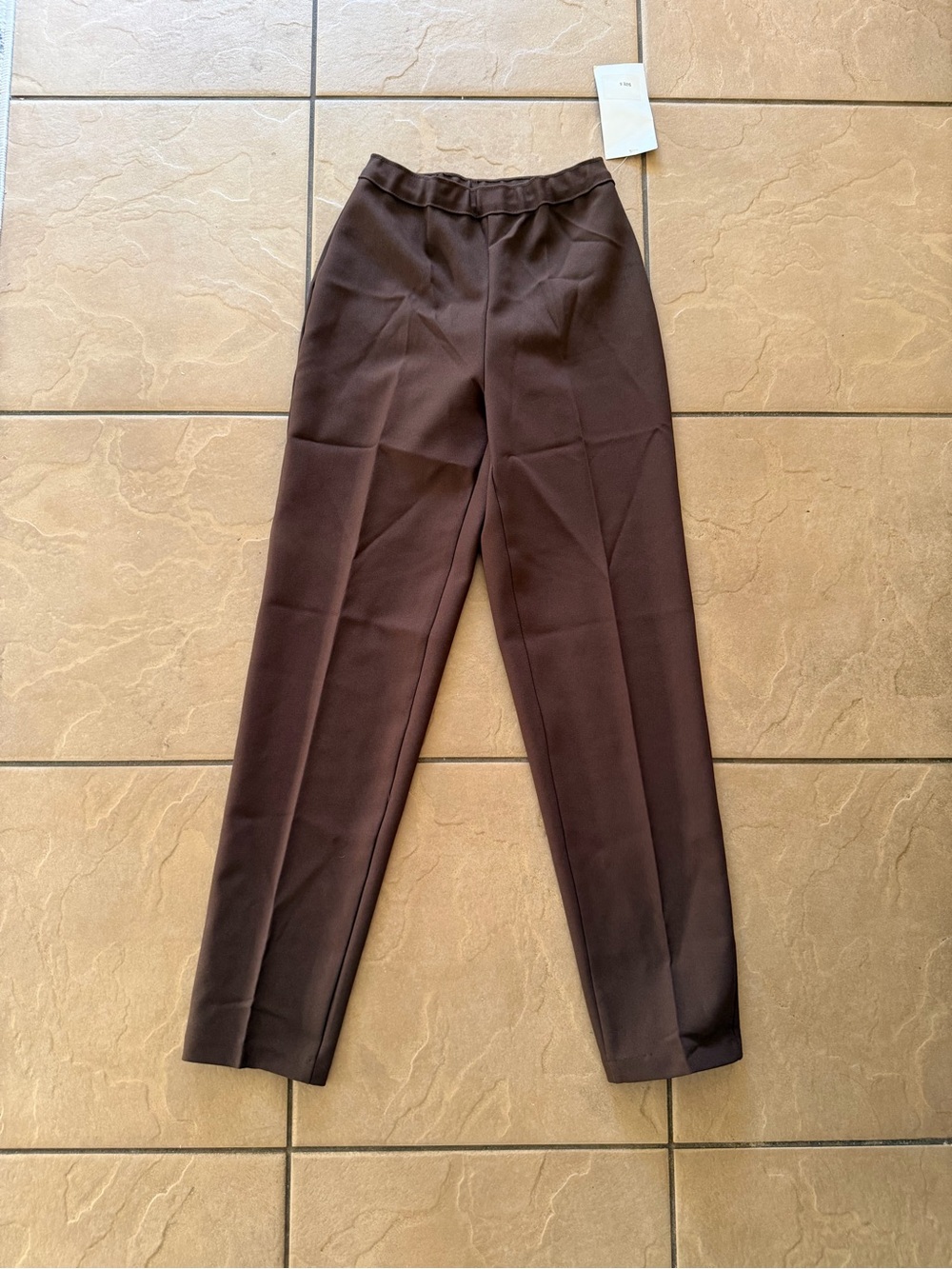 Women's Tailored High-Waist Trousers in Dark Brown